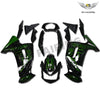 NT Europe Aftermarket ABS Plastic Fairing Fit for Kawasaki EX650R 2006-2010 Green Black N003