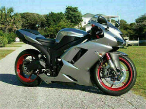 NT Europe Fit for Kawasaki 2007 2008 ZX6R Plastic Silver Brand New Injection Fairing s010