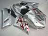 NT Europe Silver Red Flames Fairing Fit for Kawasaki 2005 2006 ZX6R 636 ABS Bodywork Kit e024A