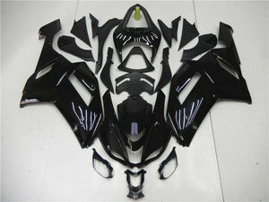 NT Europe Fit for Kawasaki 2007 2008 ZX6R Plastic Glossy Black Injection Fairing Set n0q-B