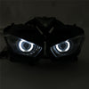Front Motorcycle Headlight Blue Angel Eye Fit Yamaha 2014-2018 YZF R25 R3