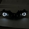 Front Motorcycle Headlight Blue Angel Eye Fit Yamaha 2004-2006 YZF R1