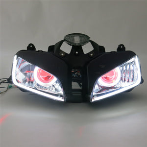 Front Motorcycle Headlight Red Angel Eye Fit Honda 2003-2006 CBR600RR F5