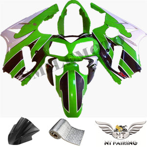 NT Europe ABS Plastics Green Black White Fairing Fit for Kawasaki 2002-2006 ZX12R u004