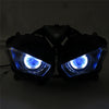 Front Motorcycle Headlight Blue Angel Eye Fit Yamaha 2014-2018 YZF R25 R3