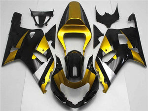 NT Europe Aftermarket Injection ABS Plastic Fairing Fit for Suzuki GSXR 600/750 2001-2003 Golden Black N018