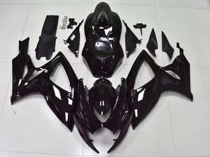NT Europe Aftermarket Injection ABS Plastic Fairing Fit for Suzuki GSXR 600/750 2006-2007 Glossy Black N008