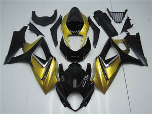 NT Europe Aftermarket Injection ABS Plastic Fairing Fit for Suzuki GSXR 1000 2007-2008 Golden Black N049