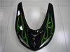 NT Europe Aftermarket Injection ABS Plastic Fairing Fit for Kawasaki ZX10R 2006-2007 Black Green Flame N009