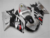 NT Europe Aftermarket Injection ABS Plastic Fairing Fit for Suzuki GSXR 600/750 2001-2003 Black Silver