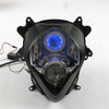 Front Motorcycle Headlight Blue Angel Eye Fit Suzuki 2007-2008 GSXR1000