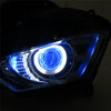 Front Motorcycle Headlight Blue Angel Eye Fit Yamaha 2014-2018 YZF R25 R3
