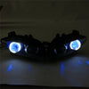 Front Motorcycle Headlight Blue Angel Eye Fit Yamaha 2004-2006 YZF R1
